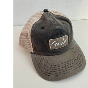 Fender Guitar Logo Trucker Hat Men Brown Tan Mesh Snapback Baseball Cap‎